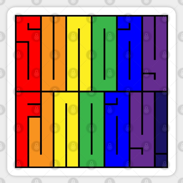 Sunday Funday - Rainbow Sticker by Creative Haus